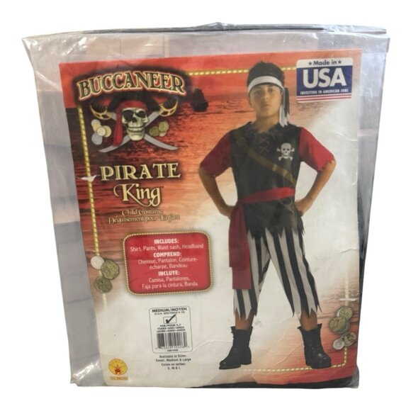 Buccaneer Pirate King Child Costume Medium Halloween Outfit USA Made NWT - Picture 1 of 11